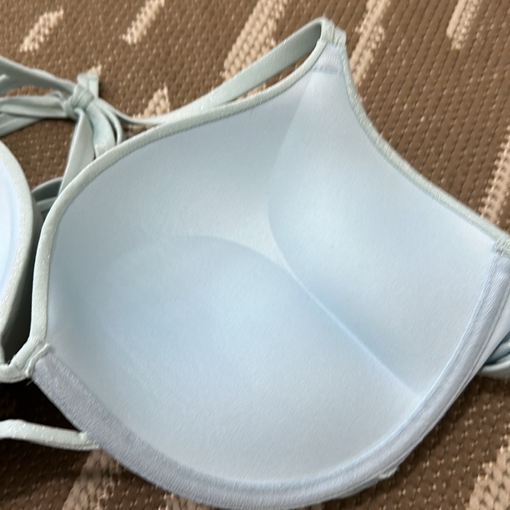 NWT Victoria's Secret Swimsuit Top 38C Blu Green Shimmer Bombshell Add‎ Two Cups - Picture 16 of 17